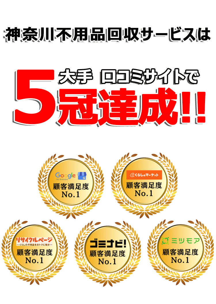 日本不用品回収センターは口コミサイトで3年連続最高評価を獲得