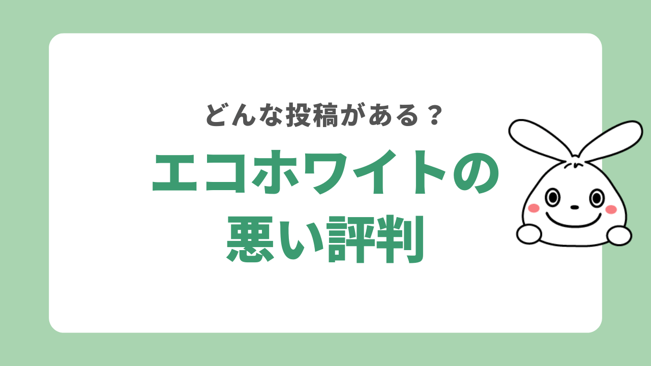 エコホワイトの悪い評判