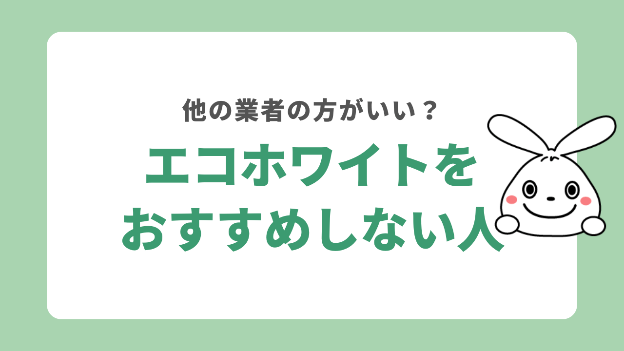 エコホワイトをおすすめしない人