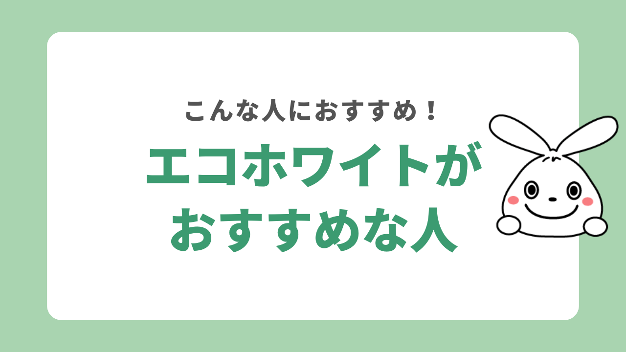 エコホワイトがおすすめな人