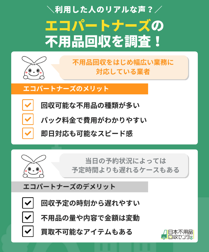 エコパートナーズの総合評価【口コミ・料金・回収速度】