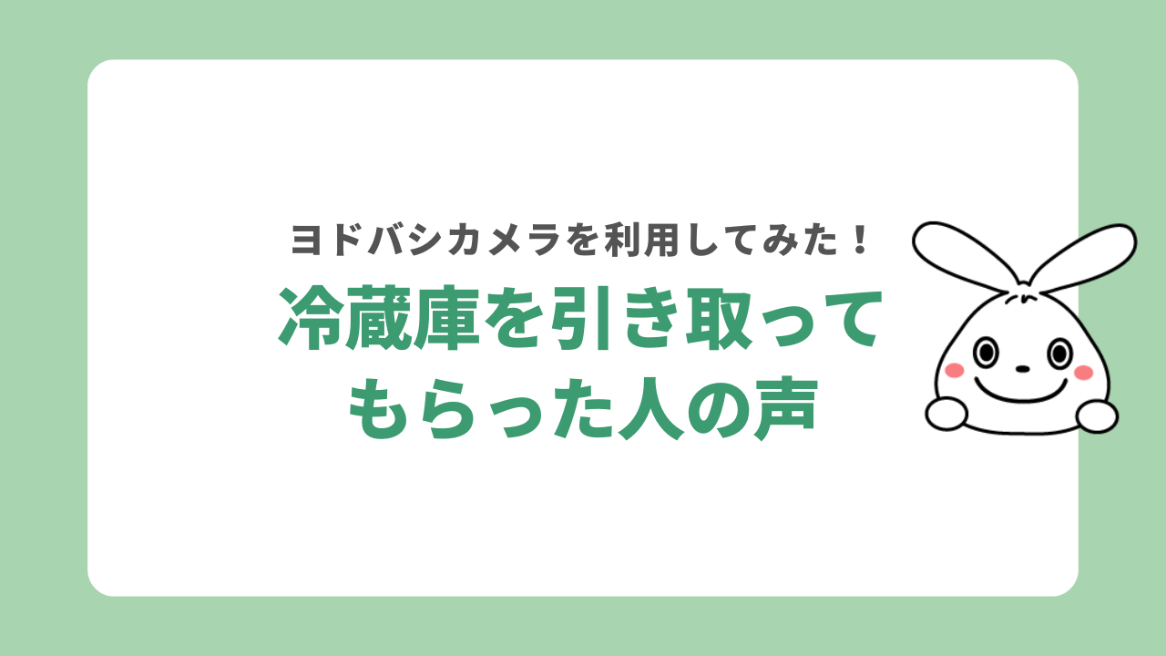 ヨドバシカメラで冷蔵庫を引き取ってもらった人の声