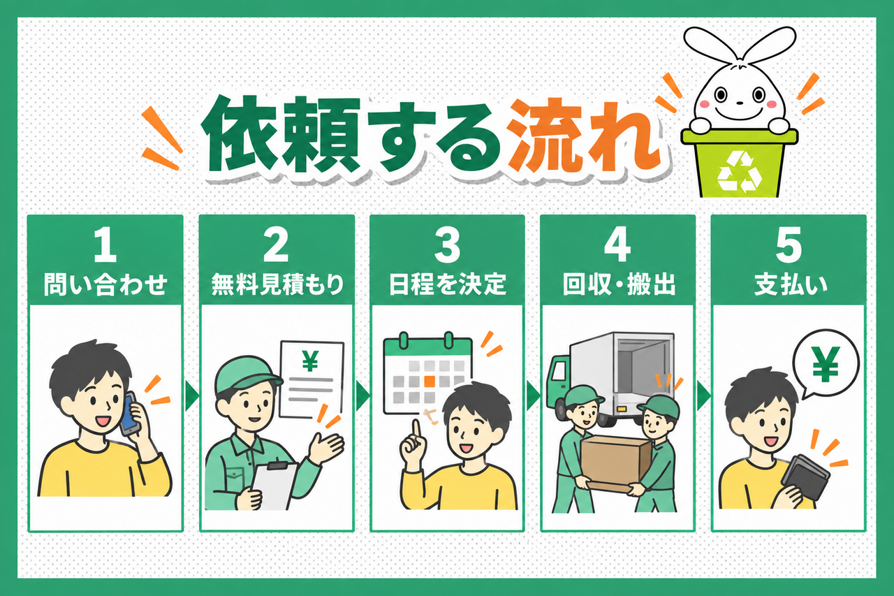 エコパートナーズに不用品回収を依頼する際の流れ