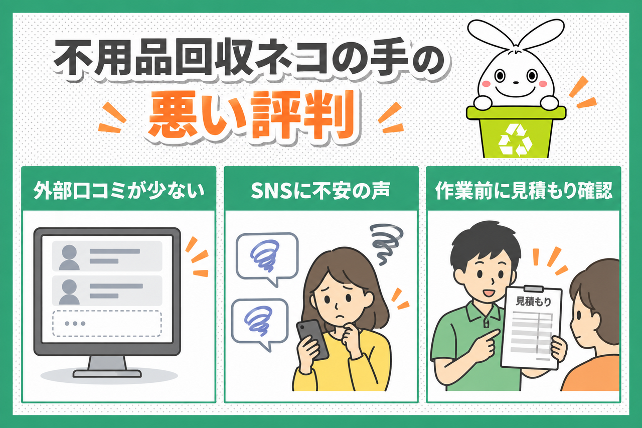 不用品回収ネコの手の悪い評判