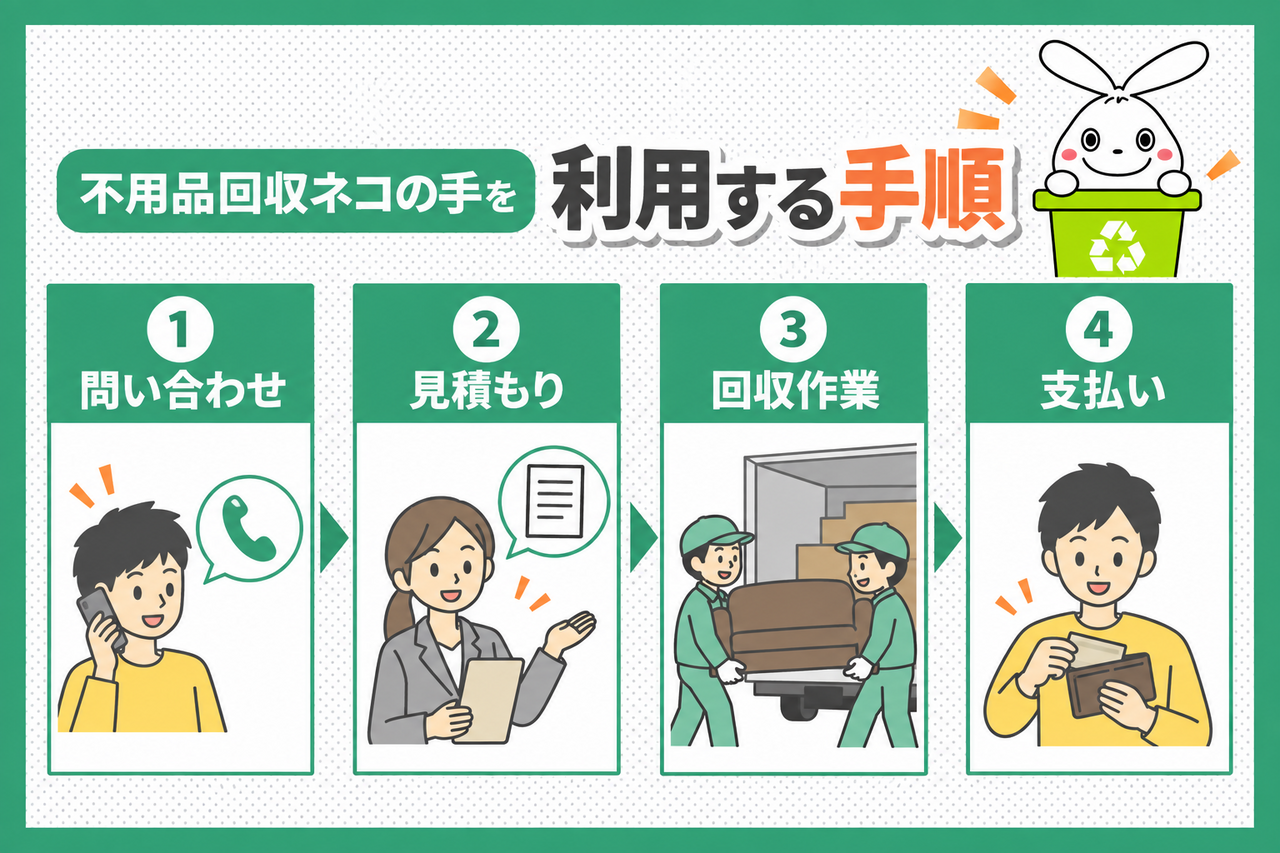 不用品回収ネコの手を利用する手順